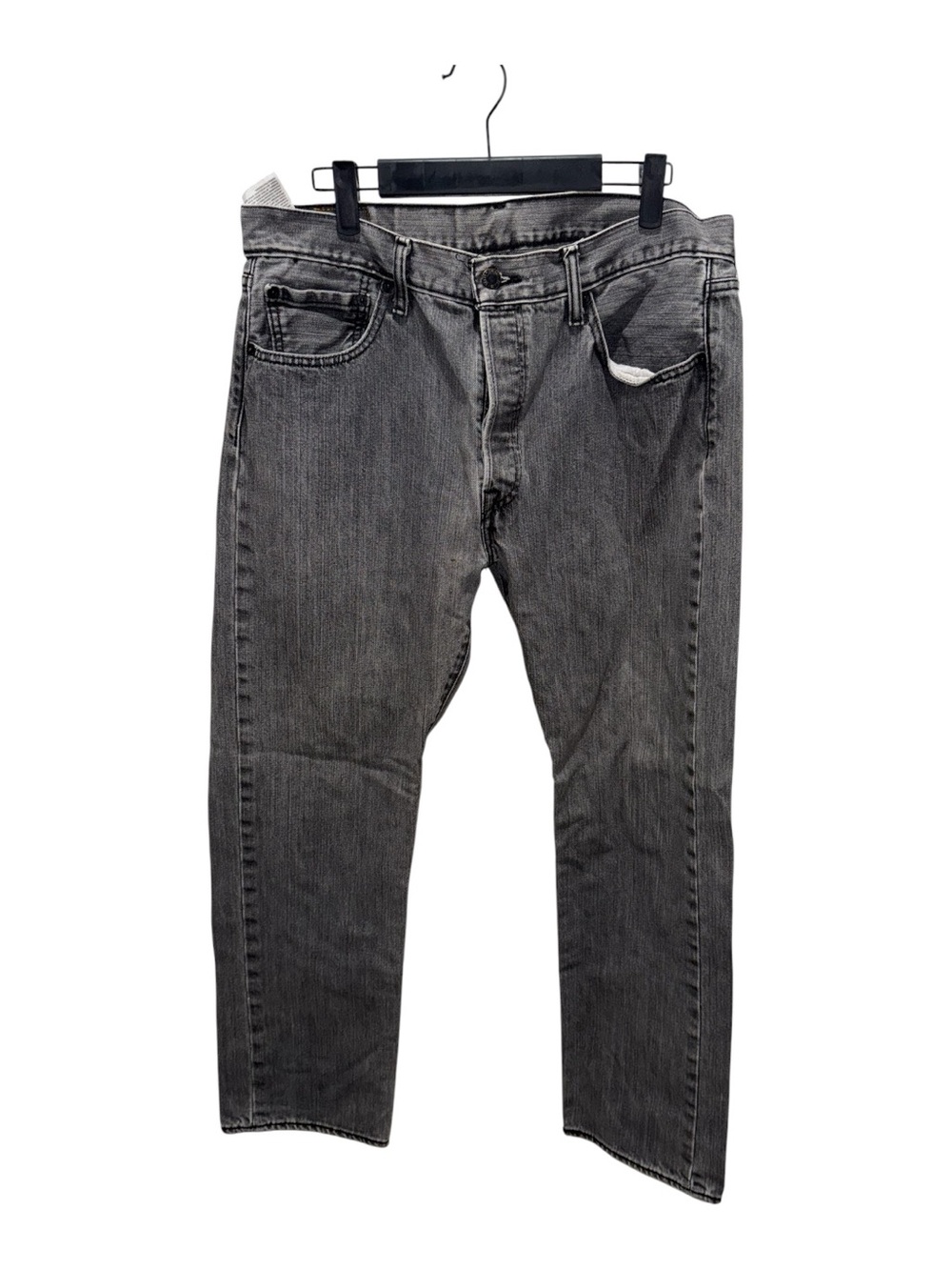 Levi’s 501 Gray High Rise Straight Leg Jeans Size 34 Button Fly Denim - Picture 3 of 5